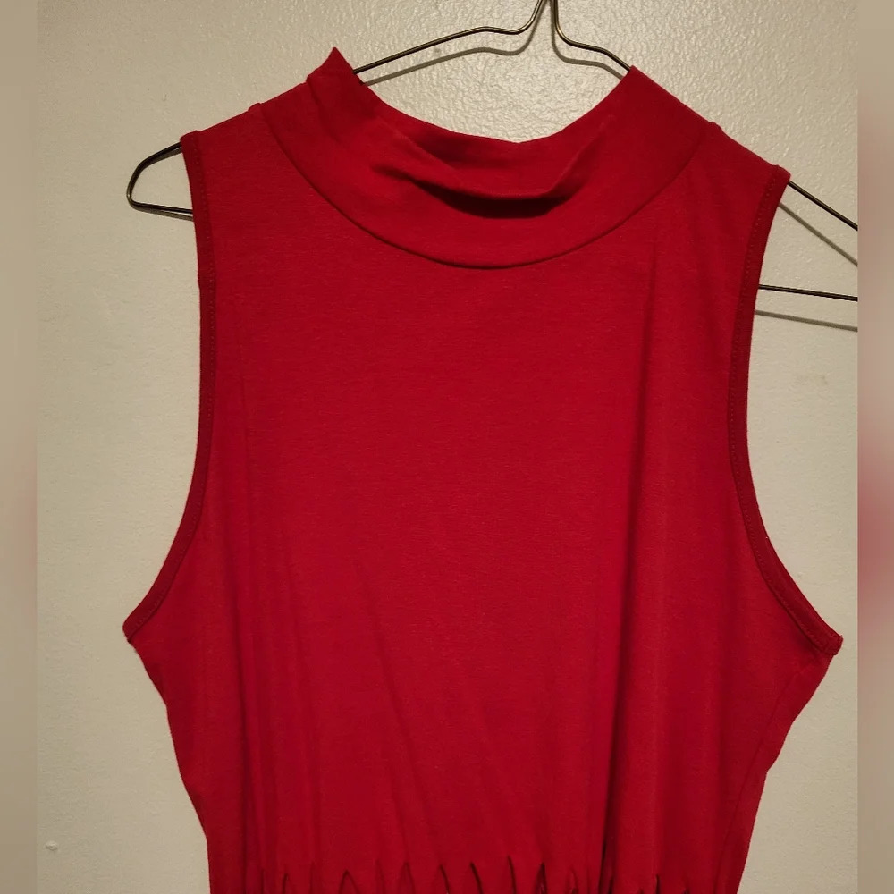 Bling Bling Women's Fringe Tank Top - RED (Size 2XL) - Picture 5 of 9
